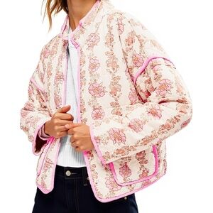 Amazon Pink Floral Puffer Jacket
